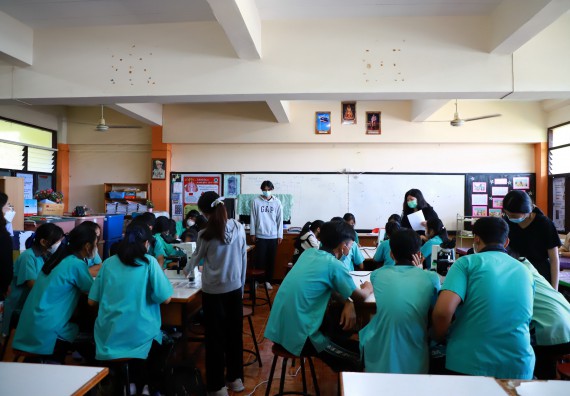 ภาพกิจกรรม  คณะวิทยาศาสตร์และเทคโนโลยี จัดกิจกรรมค่ายวิทยาศาสตร์สัญจร ปีการศึกษา 2565  โรงเรียนปางมะค่าวิทยาคม