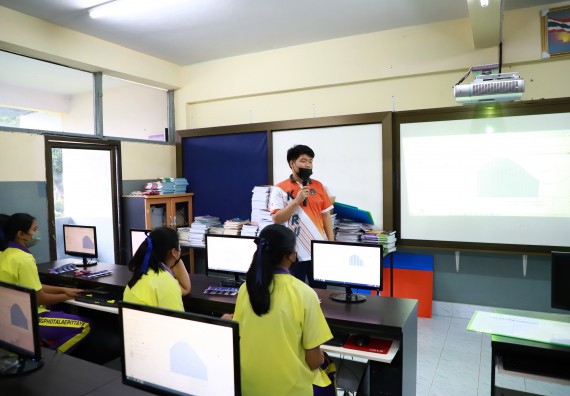 ภาพกิจกรรม  คณะวิทยาศาสตร์และเทคโนโลยี จัดกิจกรรมค่ายวิทยาศาสตร์สัญจร ปีการศึกษา 2565  โรงเรียนทุ่งโพธิ์ทะเลพิทยา