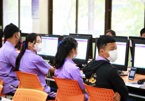 ภาพกิจกรรม  คณะวิทยาศาสตร์และเทคโนโลยี จัดกิจกรรมค่ายวิทยาศาสตร์สัญจร ปีการศึกษา 2565 โรงเรียนขาณุวิทยา