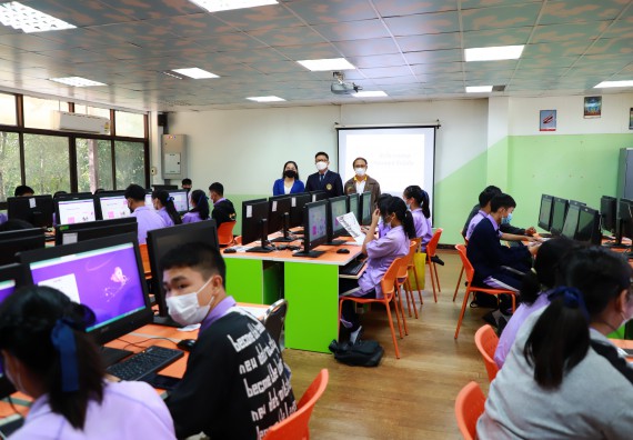 ภาพกิจกรรม  คณะวิทยาศาสตร์และเทคโนโลยี จัดกิจกรรมค่ายวิทยาศาสตร์สัญจร ปีการศึกษา 2565 โรงเรียนขาณุวิทยา