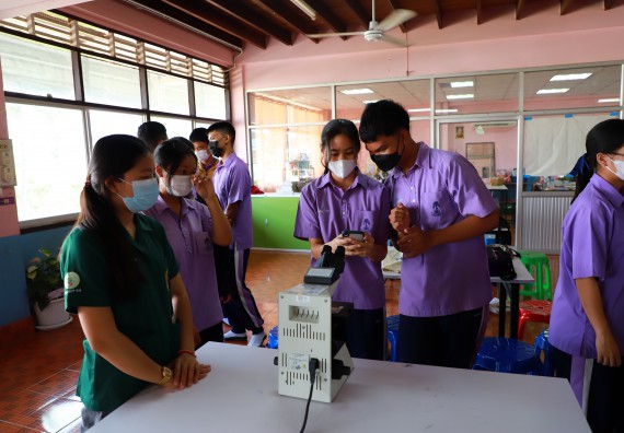 ภาพกิจกรรม  คณะวิทยาศาสตร์และเทคโนโลยี จัดกิจกรรมค่ายวิทยาศาสตร์สัญจร ปีการศึกษา 2565 โรงเรียนขาณุวิทยา