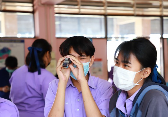 ภาพกิจกรรม  คณะวิทยาศาสตร์และเทคโนโลยี จัดกิจกรรมค่ายวิทยาศาสตร์สัญจร ปีการศึกษา 2565 โรงเรียนขาณุวิทยา