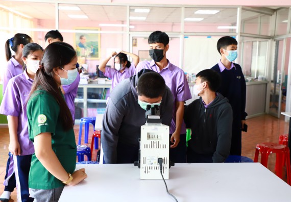 ภาพกิจกรรม  คณะวิทยาศาสตร์และเทคโนโลยี จัดกิจกรรมค่ายวิทยาศาสตร์สัญจร ปีการศึกษา 2565 โรงเรียนขาณุวิทยา