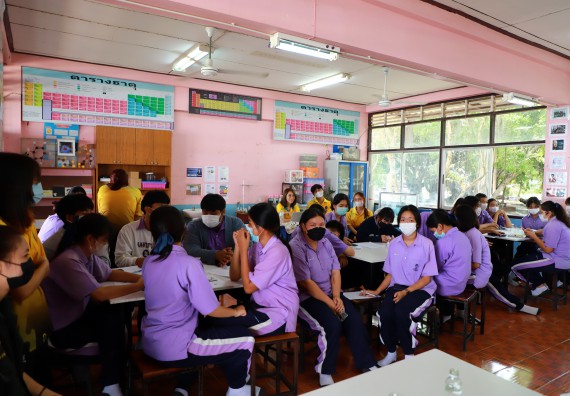 ภาพกิจกรรม  คณะวิทยาศาสตร์และเทคโนโลยี จัดกิจกรรมค่ายวิทยาศาสตร์สัญจร ปีการศึกษา 2565 โรงเรียนขาณุวิทยา