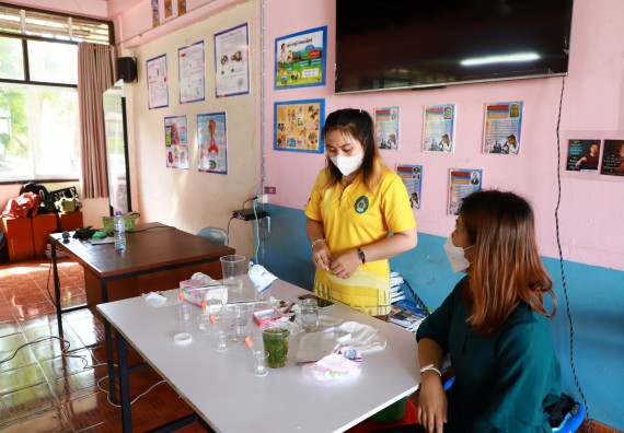 ภาพกิจกรรม  คณะวิทยาศาสตร์และเทคโนโลยี จัดกิจกรรมค่ายวิทยาศาสตร์สัญจร ปีการศึกษา 2565 โรงเรียนขาณุวิทยา