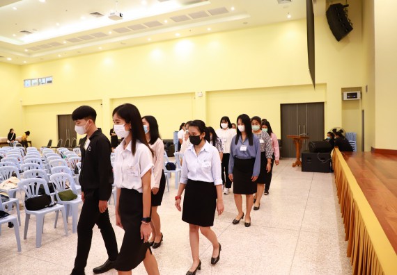 ภาพกิจกรรม  บรรยากาศการฝึกซ้อมพระราชทานปริญญาบัตรประจำปี 2565 กลุ่มย่อย คณะวิทยาศาสตร์และเทคโนโลยีมหาวิทยาลัยราชภัฎกำแพงเพชร