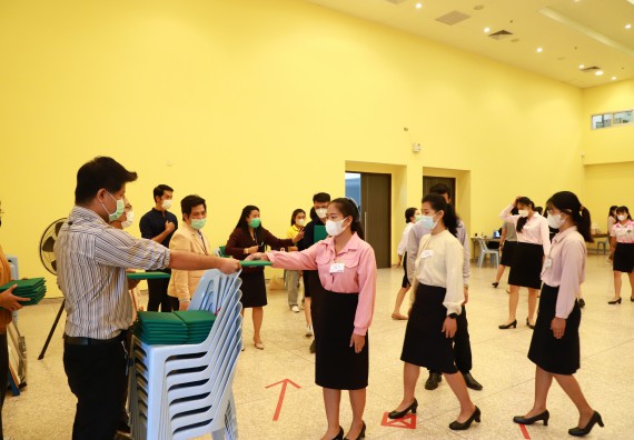 ภาพกิจกรรม  บรรยากาศการฝึกซ้อมพระราชทานปริญญาบัตรประจำปี 2565 กลุ่มย่อย คณะวิทยาศาสตร์และเทคโนโลยีมหาวิทยาลัยราชภัฎกำแพงเพชร