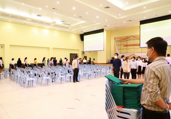 ภาพกิจกรรม  บรรยากาศการฝึกซ้อมพระราชทานปริญญาบัตรประจำปี 2565 กลุ่มย่อย คณะวิทยาศาสตร์และเทคโนโลยีมหาวิทยาลัยราชภัฎกำแพงเพชร