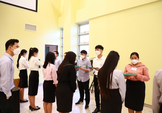 ภาพกิจกรรม  บรรยากาศการฝึกซ้อมพระราชทานปริญญาบัตรประจำปี 2565 กลุ่มย่อย คณะวิทยาศาสตร์และเทคโนโลยีมหาวิทยาลัยราชภัฎกำแพงเพชร