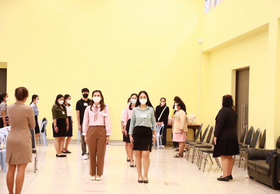 ภาพกิจกรรม  บรรยากาศการฝึกซ้อมพระราชทานปริญญาบัตรประจำปี 2565 กลุ่มย่อย คณะวิทยาศาสตร์และเทคโนโลยีมหาวิทยาลัยราชภัฎกำแพงเพชร