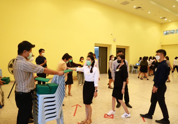 ภาพกิจกรรม  บรรยากาศการฝึกซ้อมพระราชทานปริญญาบัตรประจำปี 2565 กลุ่มย่อย คณะวิทยาศาสตร์และเทคโนโลยีมหาวิทยาลัยราชภัฎกำแพงเพชร