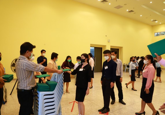 ภาพกิจกรรม  บรรยากาศการฝึกซ้อมพระราชทานปริญญาบัตรประจำปี 2565 กลุ่มย่อย คณะวิทยาศาสตร์และเทคโนโลยีมหาวิทยาลัยราชภัฎกำแพงเพชร