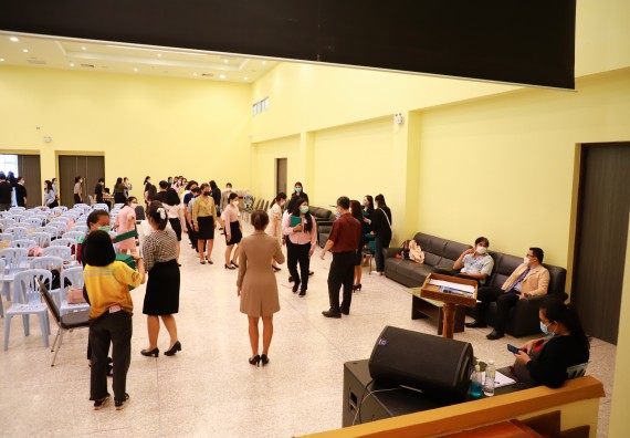 ภาพกิจกรรม  บรรยากาศการฝึกซ้อมพระราชทานปริญญาบัตรประจำปี 2565 กลุ่มย่อย คณะวิทยาศาสตร์และเทคโนโลยีมหาวิทยาลัยราชภัฎกำแพงเพชร