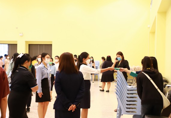 ภาพกิจกรรม  บรรยากาศการฝึกซ้อมพระราชทานปริญญาบัตรประจำปี 2565 กลุ่มย่อย คณะวิทยาศาสตร์และเทคโนโลยีมหาวิทยาลัยราชภัฎกำแพงเพชร