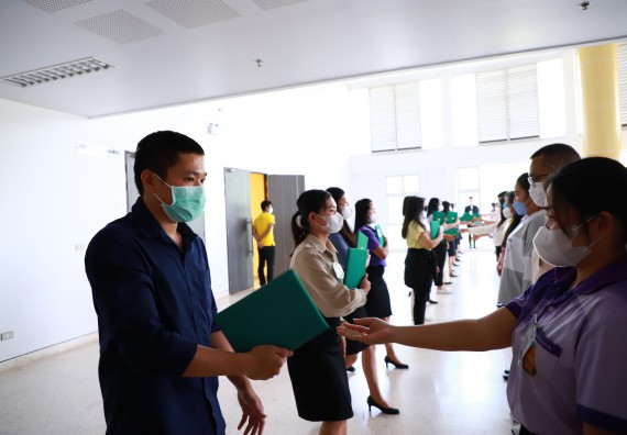 ภาพกิจกรรม  บรรยากาศการฝึกซ้อมพระราชทานปริญญาบัตรประจำปี 2565 กลุ่มย่อย คณะวิทยาศาสตร์และเทคโนโลยีมหาวิทยาลัยราชภัฎกำแพงเพชร
