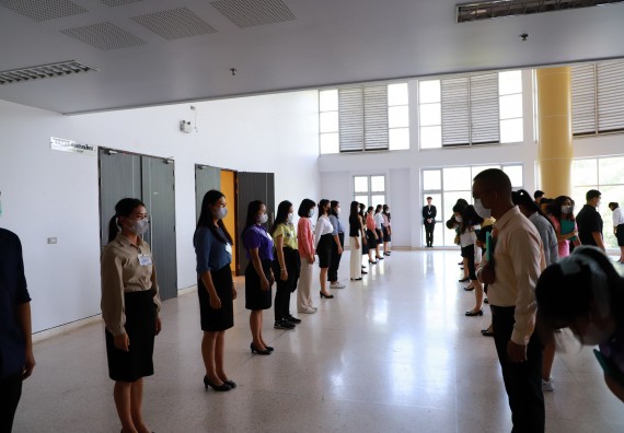 ภาพกิจกรรม  บรรยากาศการฝึกซ้อมพระราชทานปริญญาบัตรประจำปี 2565 กลุ่มย่อย คณะวิทยาศาสตร์และเทคโนโลยีมหาวิทยาลัยราชภัฎกำแพงเพชร