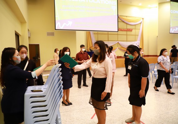 ภาพกิจกรรม  บรรยากาศการฝึกซ้อมพระราชทานปริญญาบัตรประจำปี 2565 กลุ่มย่อย คณะวิทยาศาสตร์และเทคโนโลยีมหาวิทยาลัยราชภัฎกำแพงเพชร