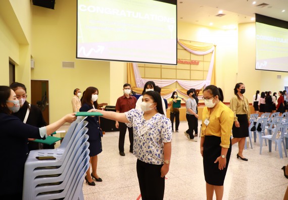 ภาพกิจกรรม  บรรยากาศการฝึกซ้อมพระราชทานปริญญาบัตรประจำปี 2565 กลุ่มย่อย คณะวิทยาศาสตร์และเทคโนโลยีมหาวิทยาลัยราชภัฎกำแพงเพชร