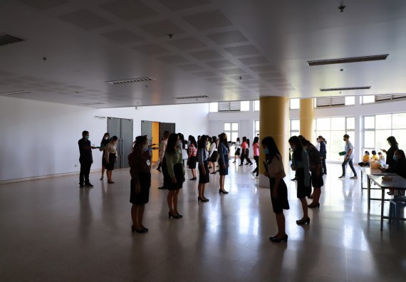 ภาพกิจกรรม  บรรยากาศการฝึกซ้อมพระราชทานปริญญาบัตรประจำปี 2565 กลุ่มย่อย คณะวิทยาศาสตร์และเทคโนโลยีมหาวิทยาลัยราชภัฎกำแพงเพชร