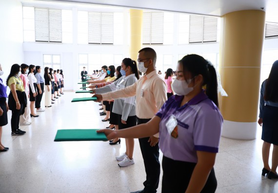 ภาพกิจกรรม  บรรยากาศการฝึกซ้อมพระราชทานปริญญาบัตรประจำปี 2565 กลุ่มย่อย คณะวิทยาศาสตร์และเทคโนโลยีมหาวิทยาลัยราชภัฎกำแพงเพชร