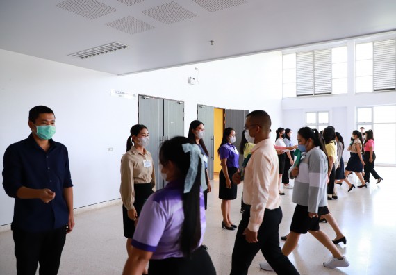 ภาพกิจกรรม  บรรยากาศการฝึกซ้อมพระราชทานปริญญาบัตรประจำปี 2565 กลุ่มย่อย คณะวิทยาศาสตร์และเทคโนโลยีมหาวิทยาลัยราชภัฎกำแพงเพชร