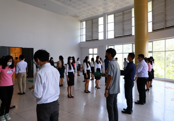 ภาพกิจกรรม  บรรยากาศการฝึกซ้อมพระราชทานปริญญาบัตรประจำปี 2565 กลุ่มย่อย คณะวิทยาศาสตร์และเทคโนโลยีมหาวิทยาลัยราชภัฎกำแพงเพชร