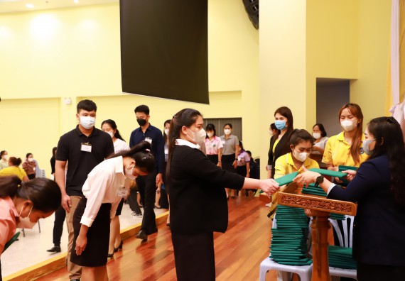 ภาพกิจกรรม  บรรยากาศการฝึกซ้อมพระราชทานปริญญาบัตรประจำปี 2565 กลุ่มย่อย คณะวิทยาศาสตร์และเทคโนโลยีมหาวิทยาลัยราชภัฎกำแพงเพชร