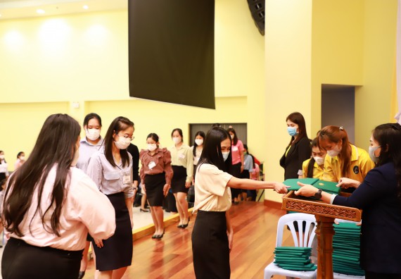 ภาพกิจกรรม  บรรยากาศการฝึกซ้อมพระราชทานปริญญาบัตรประจำปี 2565 กลุ่มย่อย คณะวิทยาศาสตร์และเทคโนโลยีมหาวิทยาลัยราชภัฎกำแพงเพชร