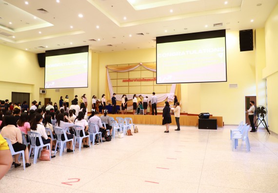 ภาพกิจกรรม  บรรยากาศการฝึกซ้อมพระราชทานปริญญาบัตรประจำปี 2565 กลุ่มย่อย คณะวิทยาศาสตร์และเทคโนโลยีมหาวิทยาลัยราชภัฎกำแพงเพชร