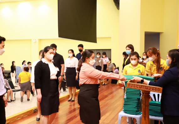 ภาพกิจกรรม  บรรยากาศการฝึกซ้อมพระราชทานปริญญาบัตรประจำปี 2565 กลุ่มย่อย คณะวิทยาศาสตร์และเทคโนโลยีมหาวิทยาลัยราชภัฎกำแพงเพชร