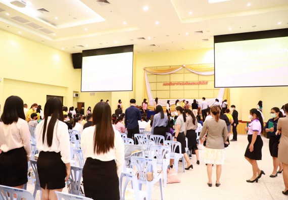 ภาพกิจกรรม  บรรยากาศการฝึกซ้อมพระราชทานปริญญาบัตรประจำปี 2565 กลุ่มย่อย คณะวิทยาศาสตร์และเทคโนโลยีมหาวิทยาลัยราชภัฎกำแพงเพชร