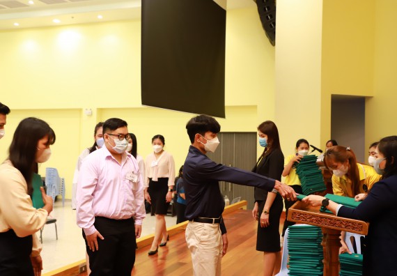 ภาพกิจกรรม  บรรยากาศการฝึกซ้อมพระราชทานปริญญาบัตรประจำปี 2565 กลุ่มย่อย คณะวิทยาศาสตร์และเทคโนโลยีมหาวิทยาลัยราชภัฎกำแพงเพชร