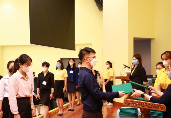 ภาพกิจกรรม  บรรยากาศการฝึกซ้อมพระราชทานปริญญาบัตรประจำปี 2565 กลุ่มย่อย คณะวิทยาศาสตร์และเทคโนโลยีมหาวิทยาลัยราชภัฎกำแพงเพชร