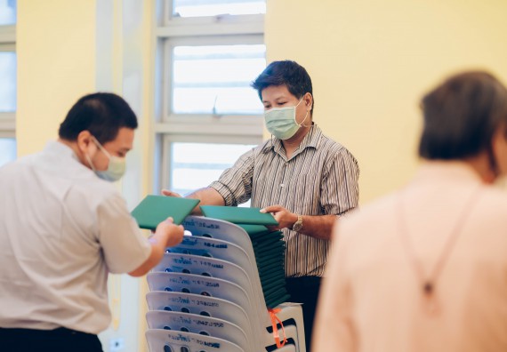 ภาพกิจกรรม  บรรยากาศการฝึกซ้อมพระราชทานปริญญาบัตรประจำปี 2565 กลุ่มย่อย คณะวิทยาศาสตร์และเทคโนโลยีมหาวิทยาลัยราชภัฎกำแพงเพชร