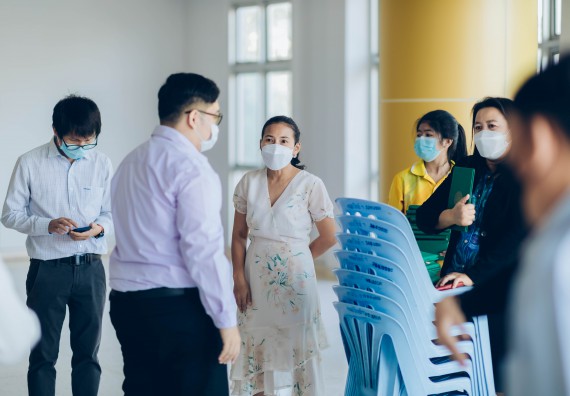 ภาพกิจกรรม  บรรยากาศการฝึกซ้อมพระราชทานปริญญาบัตรประจำปี 2565 กลุ่มย่อย คณะวิทยาศาสตร์และเทคโนโลยีมหาวิทยาลัยราชภัฎกำแพงเพชร