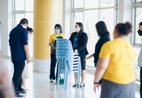 ภาพกิจกรรม  บรรยากาศการฝึกซ้อมพระราชทานปริญญาบัตรประจำปี 2565 กลุ่มย่อย คณะวิทยาศาสตร์และเทคโนโลยีมหาวิทยาลัยราชภัฎกำแพงเพชร
