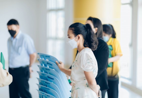 ภาพกิจกรรม  บรรยากาศการฝึกซ้อมพระราชทานปริญญาบัตรประจำปี 2565 กลุ่มย่อย คณะวิทยาศาสตร์และเทคโนโลยีมหาวิทยาลัยราชภัฎกำแพงเพชร