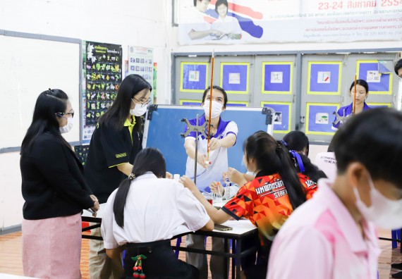 ภาพกิจกรรม  คณะวิทยาศาสตร์และเทคโนโลยี จัดกิจกรรมค่ายวิทยาศาสตร์สัญจร ปีการศึกษา 2565  โรงเรียนบ่อแก้ววิทยา