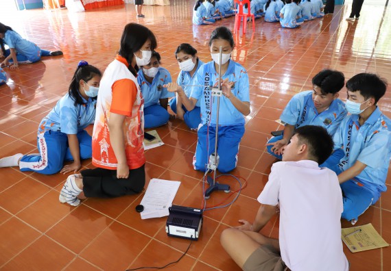 ภาพกิจกรรม  คณะวิทยาศาสตร์และเทคโนโลยี จัดกิจกรรมค่ายวิทยาศาสตร์สัญจร ปีการศึกษา 2565  โรงเรียนโกสัมพีวิทยา