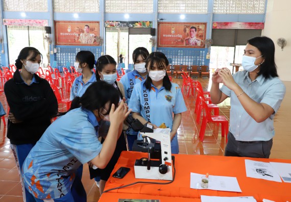 ภาพกิจกรรม  คณะวิทยาศาสตร์และเทคโนโลยี จัดกิจกรรมค่ายวิทยาศาสตร์สัญจร ปีการศึกษา 2565  โรงเรียนโกสัมพีวิทยา
