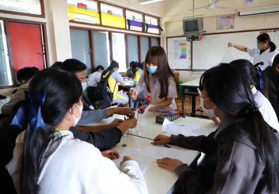 ภาพกิจกรรม  คณะวิทยาศาสตร์และเทคโนโลยี จัดกิจกรรมค่ายวิทยาศาสตร์สัญจร ปีการศึกษา 2565  โรงเรียนสลกบาตรวิทยา