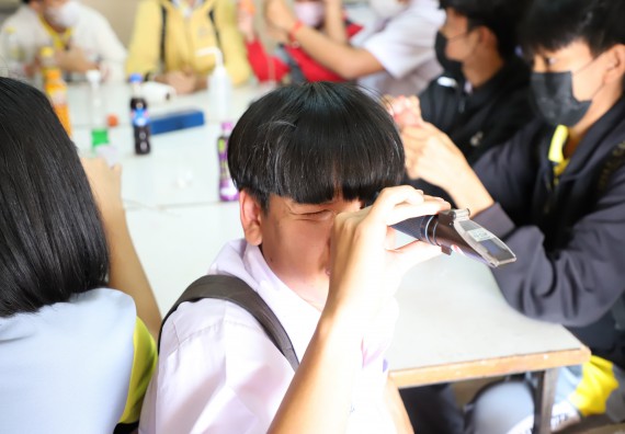 ภาพกิจกรรม  คณะวิทยาศาสตร์และเทคโนโลยี จัดกิจกรรมค่ายวิทยาศาสตร์สัญจร ปีการศึกษา 2565  โรงเรียนสลกบาตรวิทยา