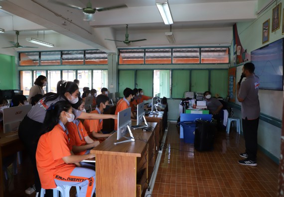 ภาพกิจกรรม  คณะวิทยาศาสตร์และเทคโนโลยี จัดกิจกรรมค่ายวิทยาศาสตร์สัญจร ปีการศึกษา 2565  โรงเรียนคณฑีพิทยาคม