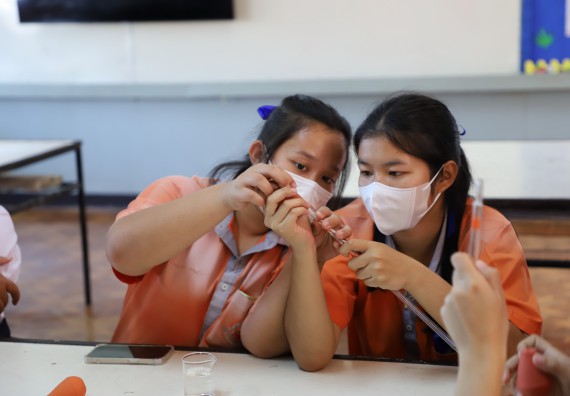 ภาพกิจกรรม  คณะวิทยาศาสตร์และเทคโนโลยี จัดกิจกรรมค่ายวิทยาศาสตร์สัญจร ปีการศึกษา 2565  โรงเรียนคณฑีพิทยาคม