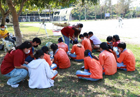 ภาพกิจกรรม  คณะวิทยาศาสตร์และเทคโนโลยี จัดกิจกรรมค่ายวิทยาศาสตร์สัญจร ปีการศึกษา 2565  โรงเรียนคณฑีพิทยาคม
