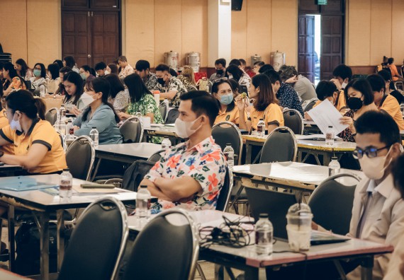 ภาพกิจกรรม  ผู้บริหาร คณาจารย์ และบุคลากร คณะวิทยาศาสตร์และเทคโนโลยีเข้าร่วม โครงการประชุมเชิงปฏิบัติการ “ทบทวนแผนกลยุทธ์ 2566 – 2570 และแผนปฏิบัติราชการ ประจำปี 2566