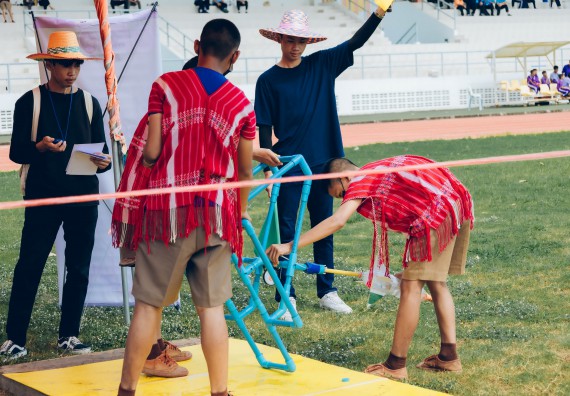 ภาพกิจกรรม  คณะวิทยาศาสตร์และเทคโนโลยี จัดการแข่งขันจรวดขวดน้ำ ระดับประถมศึกษา มัธยมศึกษาตอนต้น มัธยมศึกษาตอนปลาย งานสัปดาห์วิทยาศาสตร์แห่งชาติ ส่วนภูมิภาค ประจำปี 2566