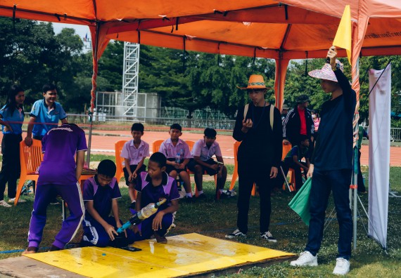 ภาพกิจกรรม  คณะวิทยาศาสตร์และเทคโนโลยี จัดการแข่งขันจรวดขวดน้ำ ระดับประถมศึกษา มัธยมศึกษาตอนต้น มัธยมศึกษาตอนปลาย งานสัปดาห์วิทยาศาสตร์แห่งชาติ ส่วนภูมิภาค ประจำปี 2566