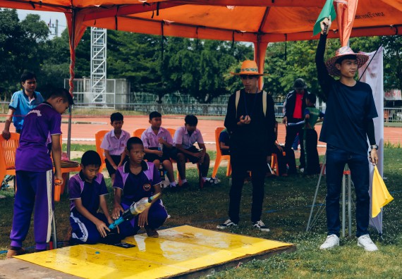 ภาพกิจกรรม  คณะวิทยาศาสตร์และเทคโนโลยี จัดการแข่งขันจรวดขวดน้ำ ระดับประถมศึกษา มัธยมศึกษาตอนต้น มัธยมศึกษาตอนปลาย งานสัปดาห์วิทยาศาสตร์แห่งชาติ ส่วนภูมิภาค ประจำปี 2566