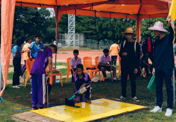 ภาพกิจกรรม  คณะวิทยาศาสตร์และเทคโนโลยี จัดการแข่งขันจรวดขวดน้ำ ระดับประถมศึกษา มัธยมศึกษาตอนต้น มัธยมศึกษาตอนปลาย งานสัปดาห์วิทยาศาสตร์แห่งชาติ ส่วนภูมิภาค ประจำปี 2566